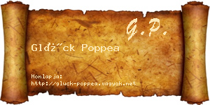 Glück Poppea névjegykártya